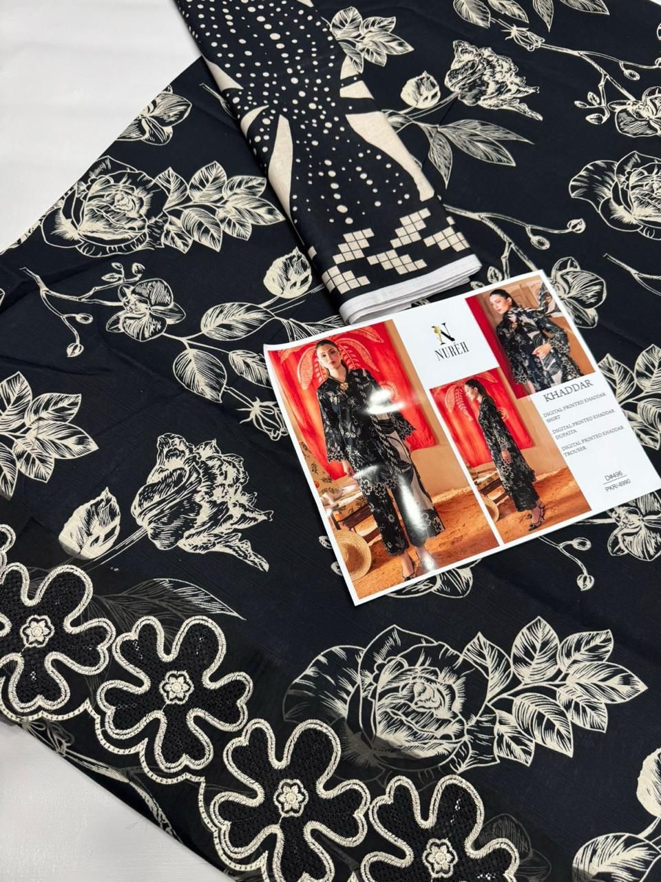 KHADDAR Digital Print 3pc WIDER With Patches