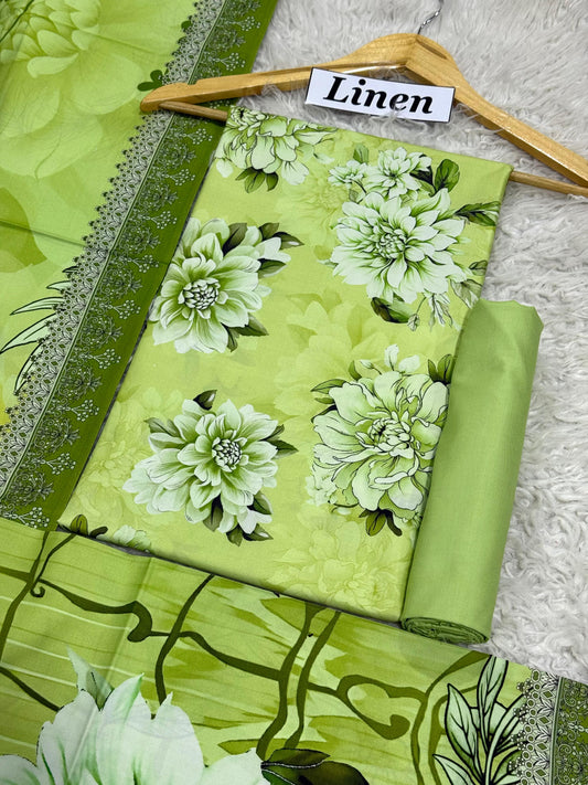 Linen Printed 3pc D-23