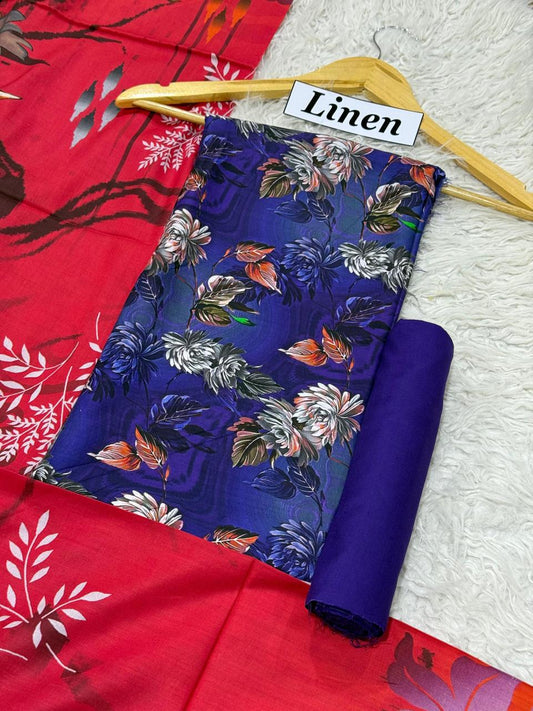 Linen Printed 3pc D-12