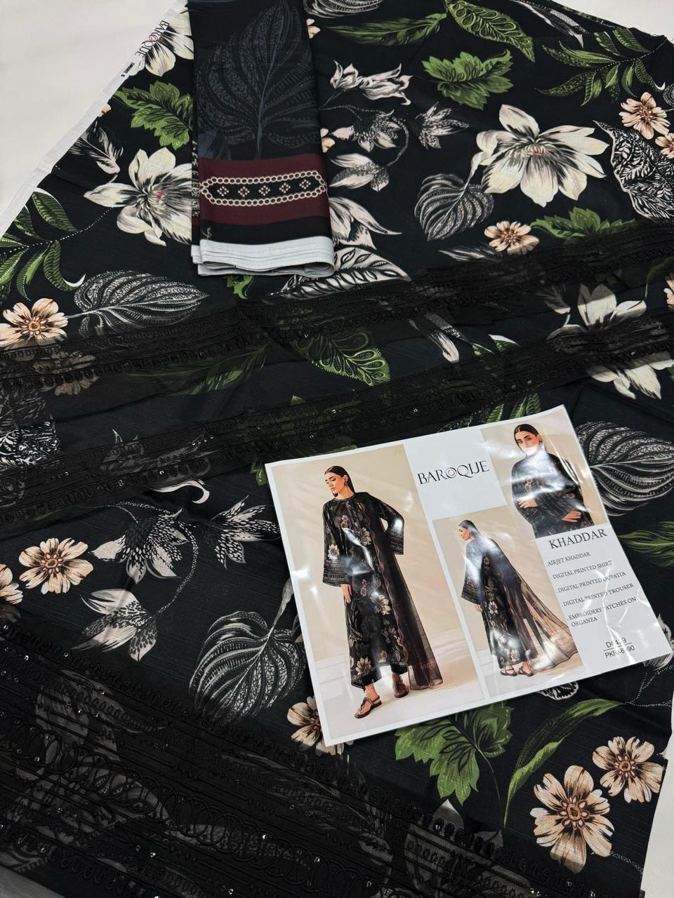 KHADDAR Digital Print 3pc WIDER With Patches