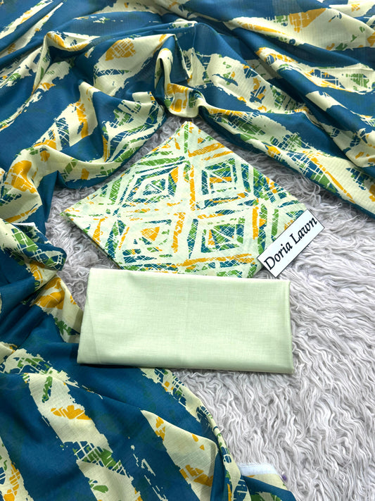 Al Karam Doria Lawn Digital print 3 PC