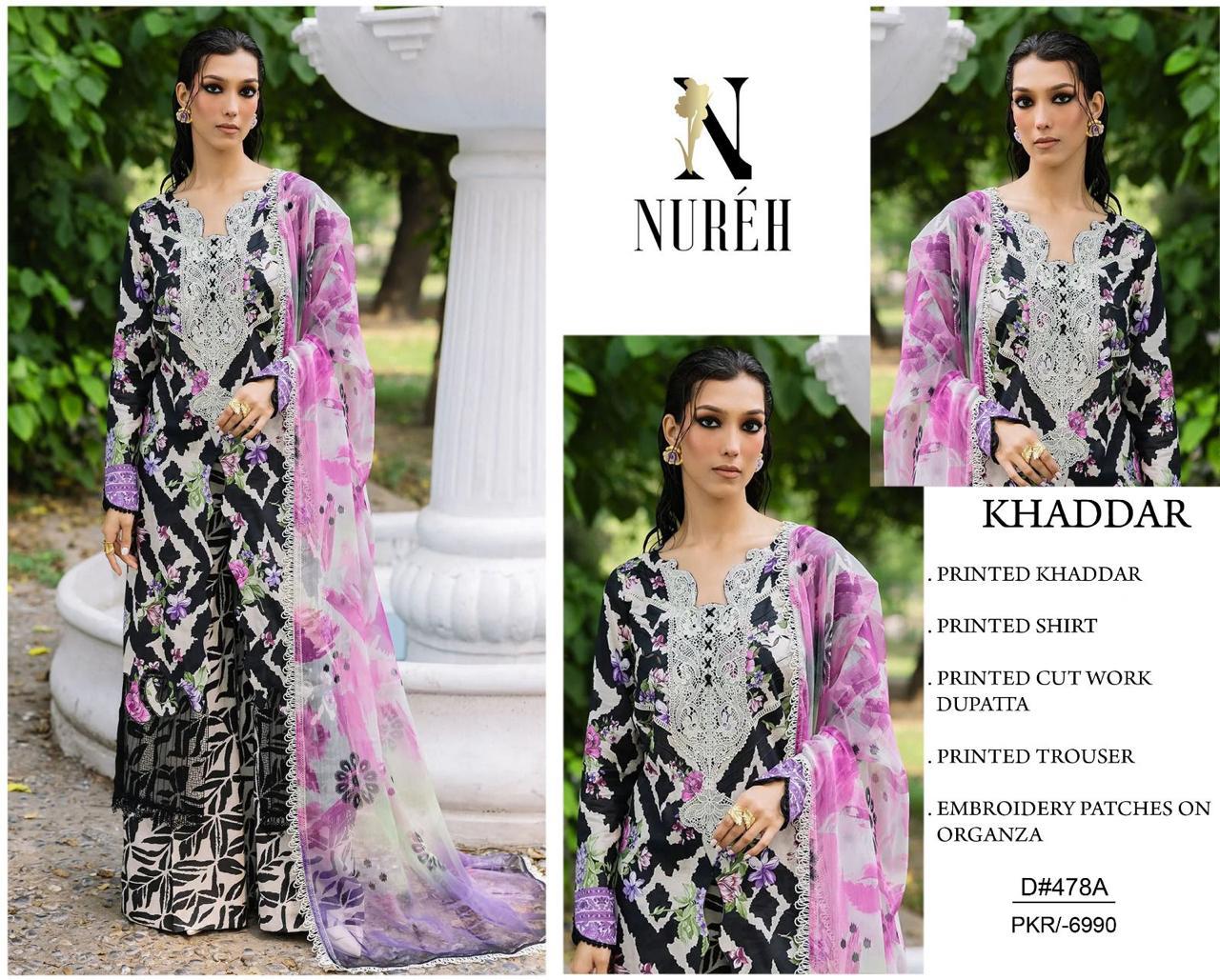 KHADDAR Digital Print 3pc WIDER With Patches