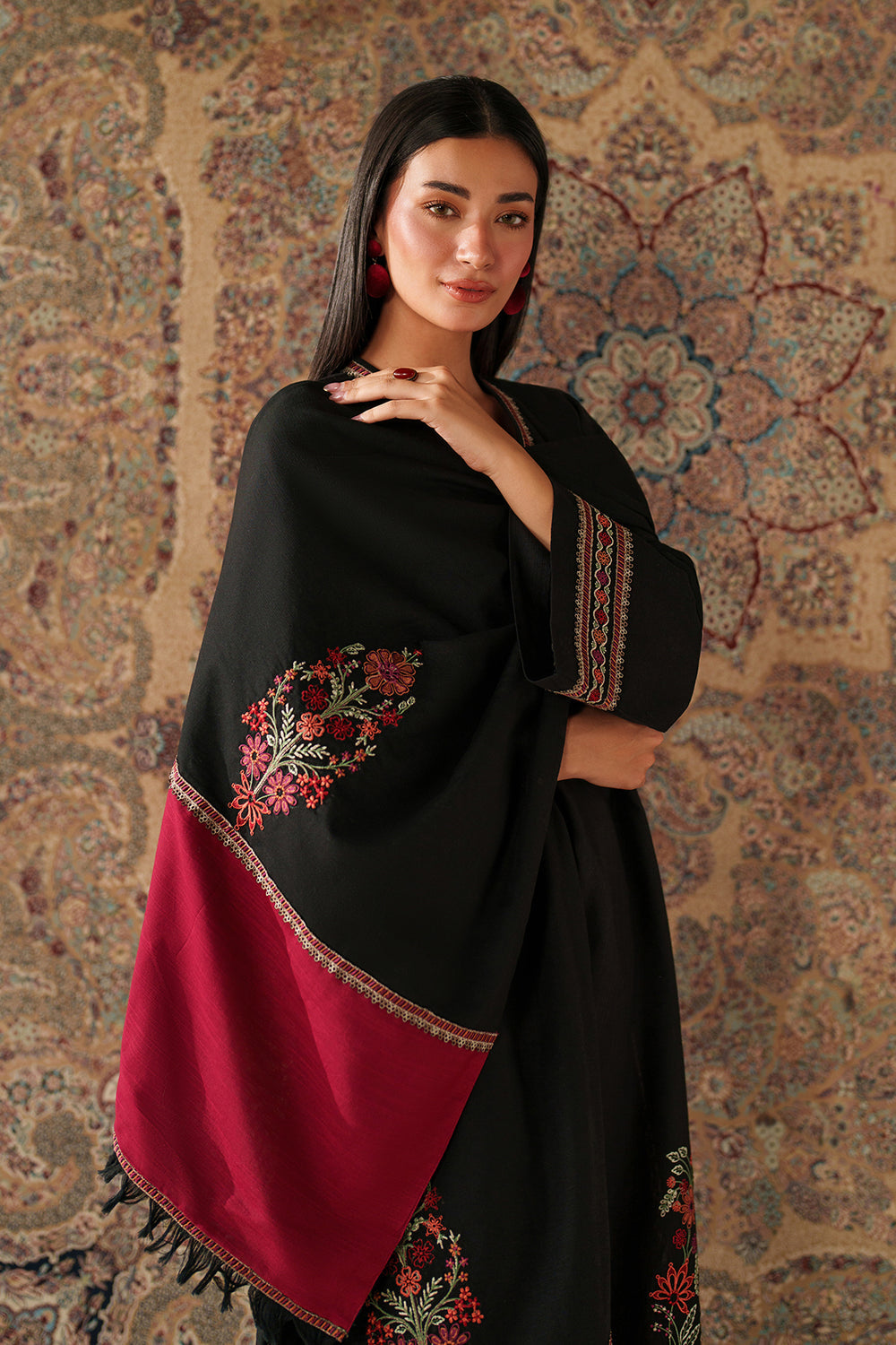 Baroque-Lawn 3 PC Embroidery with swiss bana Dora voil digital print Duppata