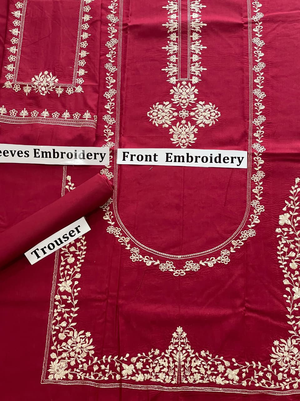 Lawn 2 Pc Embroidery-Meroon