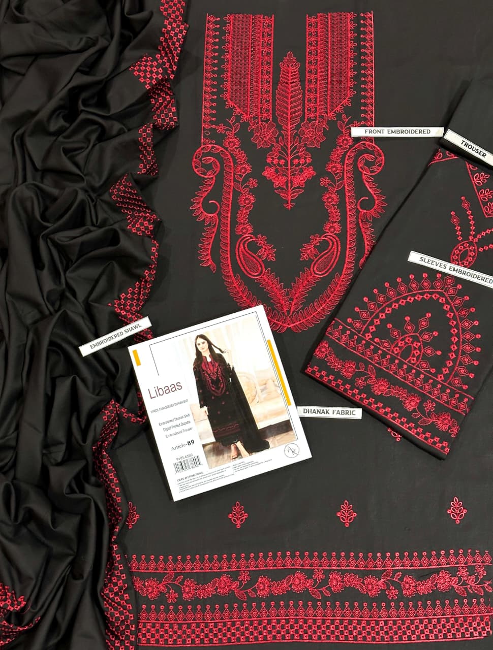 Premium 3 Piece Dhanak Marina Black for Winter Elegance