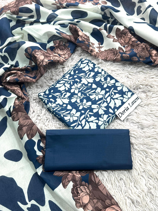 Al Karam Doria Lawn Digital print 3 PC