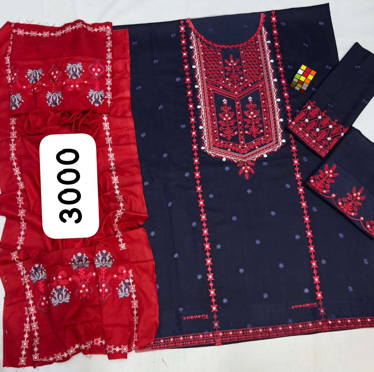 ZARA SHAH JAHAN - 3PC DHANAK EMBROIDERED SHIRT WITH DHANAK EMBROIDERED DUAPTTA AND TROUSER -