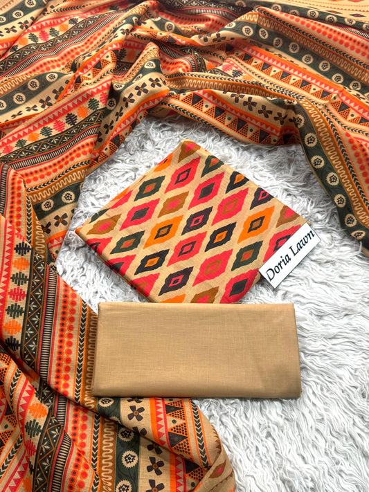 Al Karam Doria Lawn Digital print 3 PC