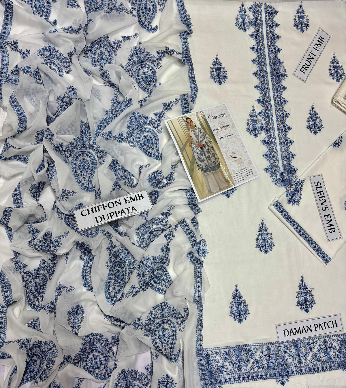 Breeze 3 Pc Heavy Embroidery with Lawn Shawl