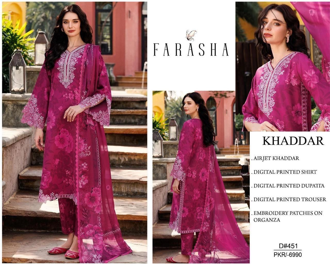 KHADDAR Digital Print 3pc WIDER With Patches