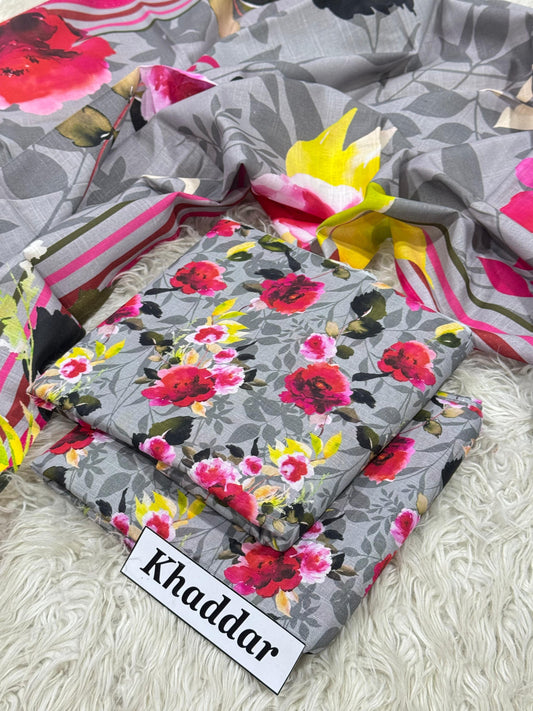 KHADDAR Digital Print 3pc 2025