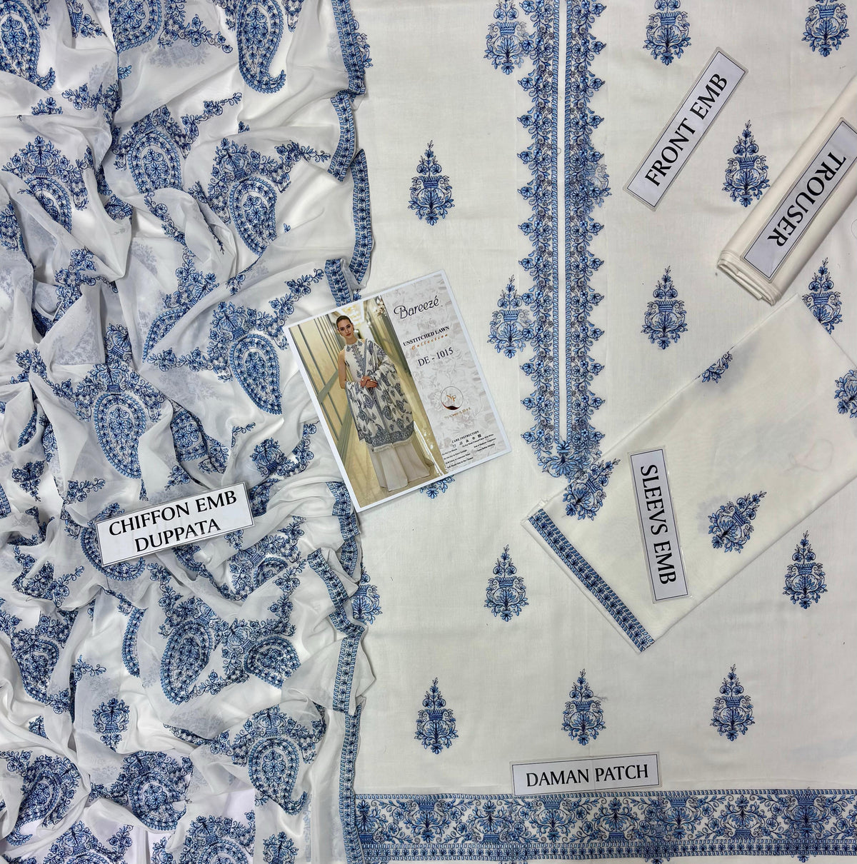 Breeze 3 Pc Heavy Embroidery with Lawn Shawl