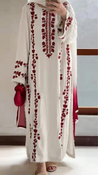 Alizeh 3 Pc Embroidery with wool Shawl
