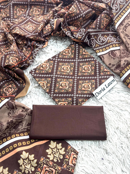 Al Karam Doria Lawn Digital print 3 PC