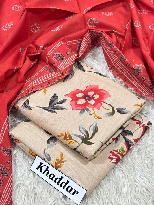 KHADDAR Digital Print 3pc 2025