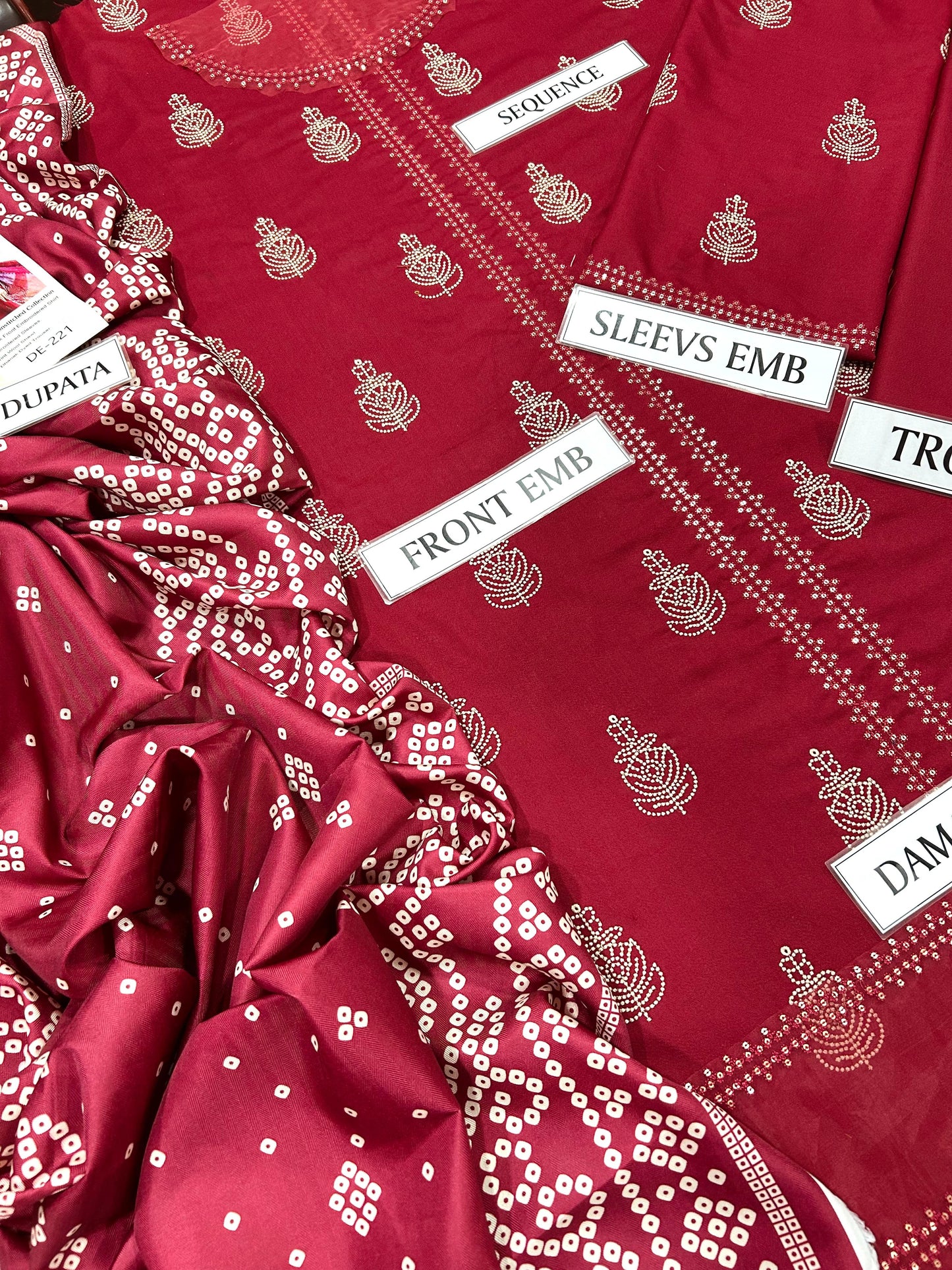 Cross Stitch 3 Piece Dhanak Marina with Printed wool Shawl