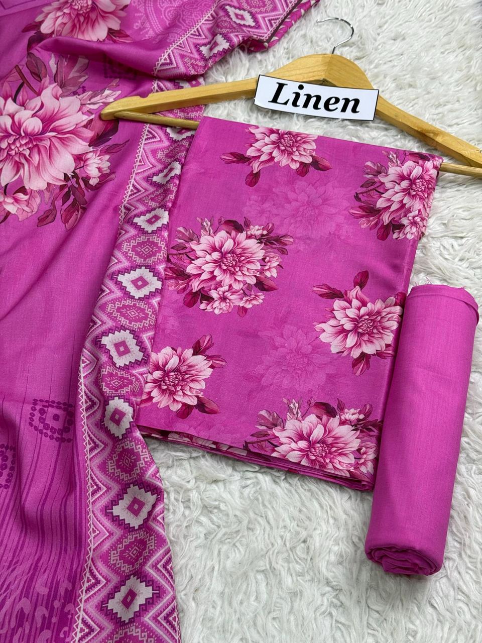 Linen Printed 3pc D-02