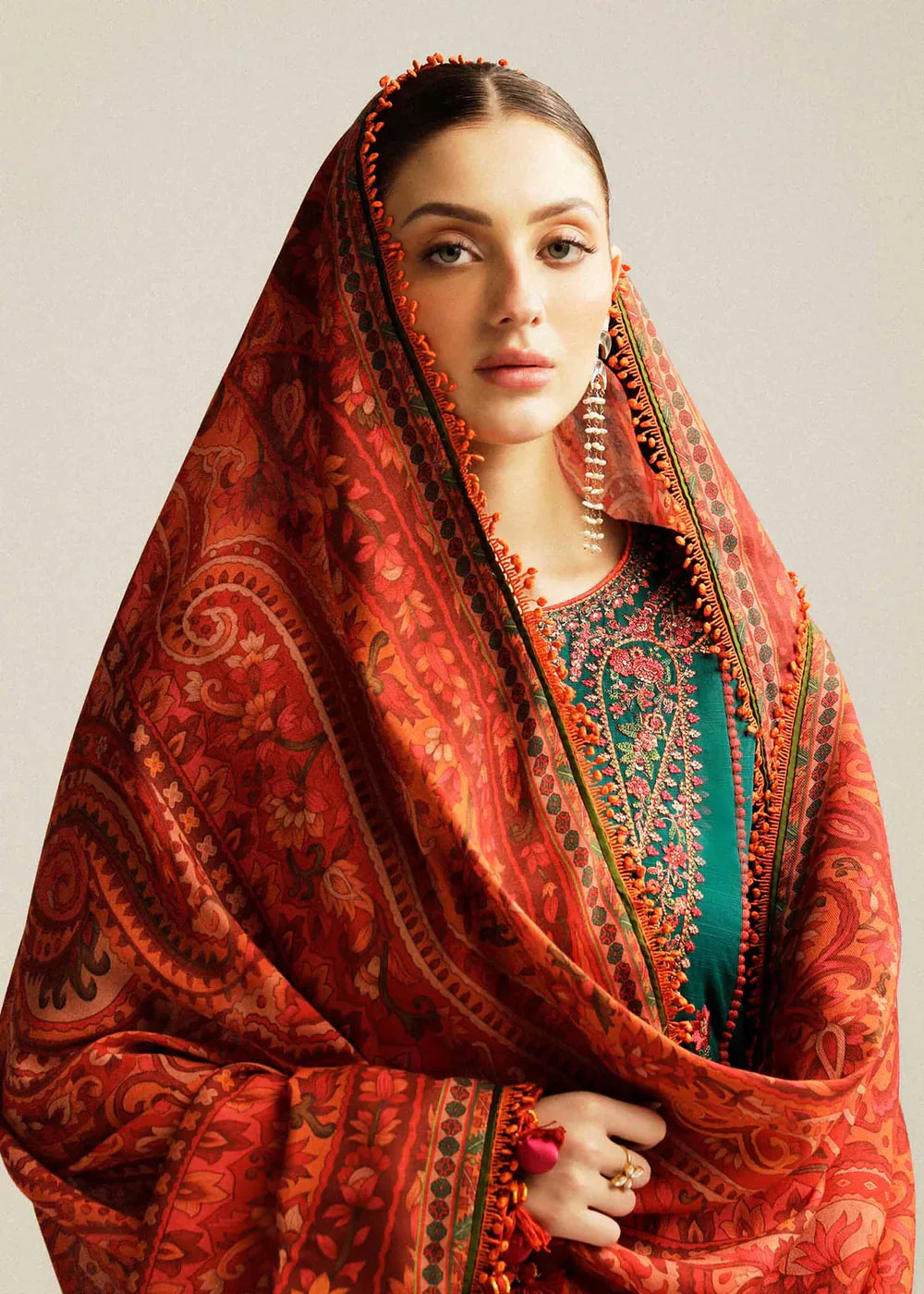 HUSSAIN REHAR DHANAK UNSTITCHED EMB 3PC