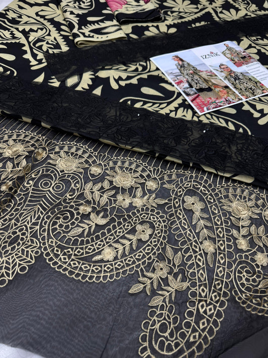 KHADDAR Digital Print 3pc With Patches