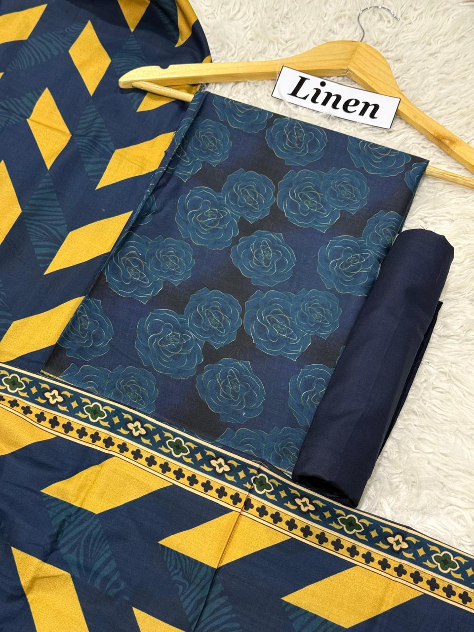 Linen Printed 3pc D-06