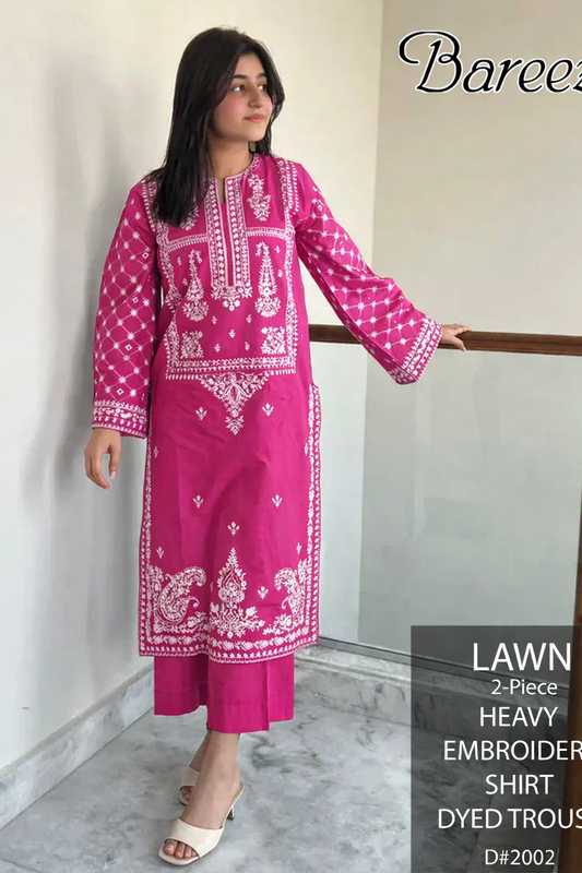 Breeze-Lawn 2 PC Embroidery-Pink