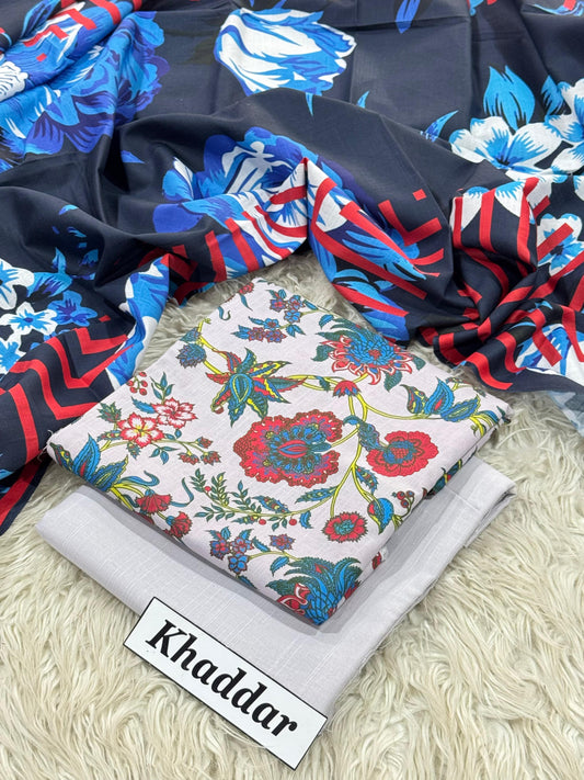 KHADDAR Digital Print 3pc 2025