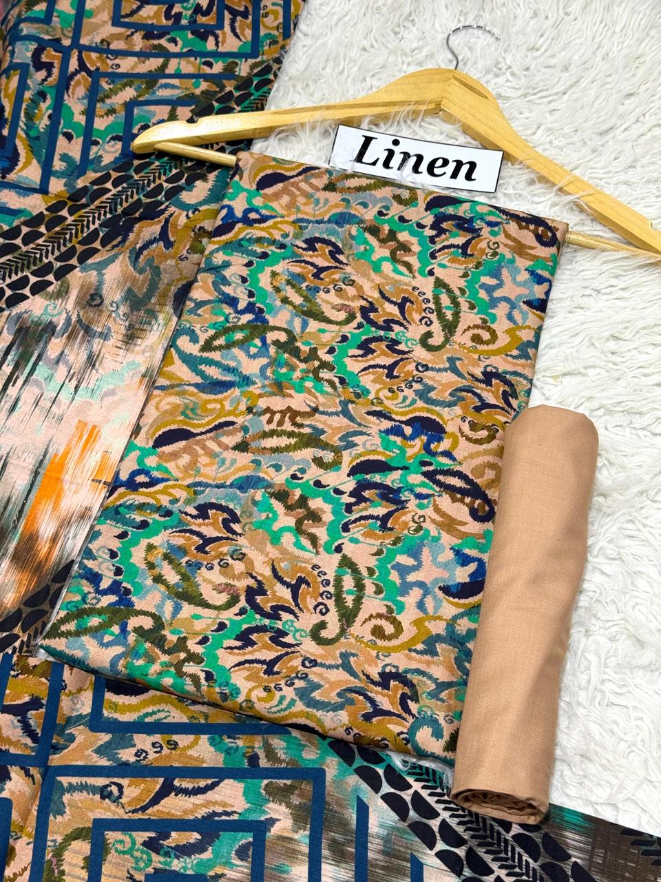 Linen Printed 3pc D-08