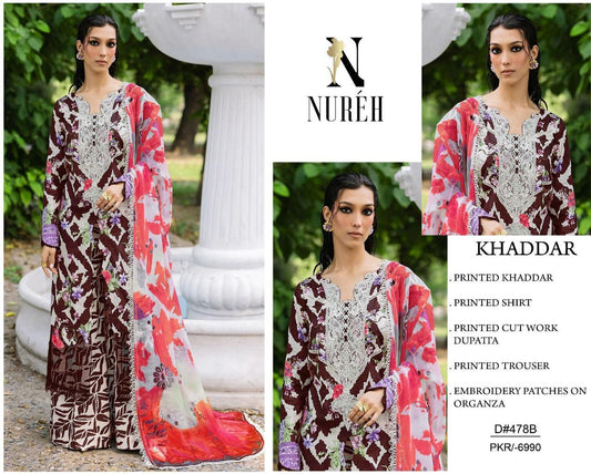 KHADDAR Digital Print 3pc WIDER With Patches