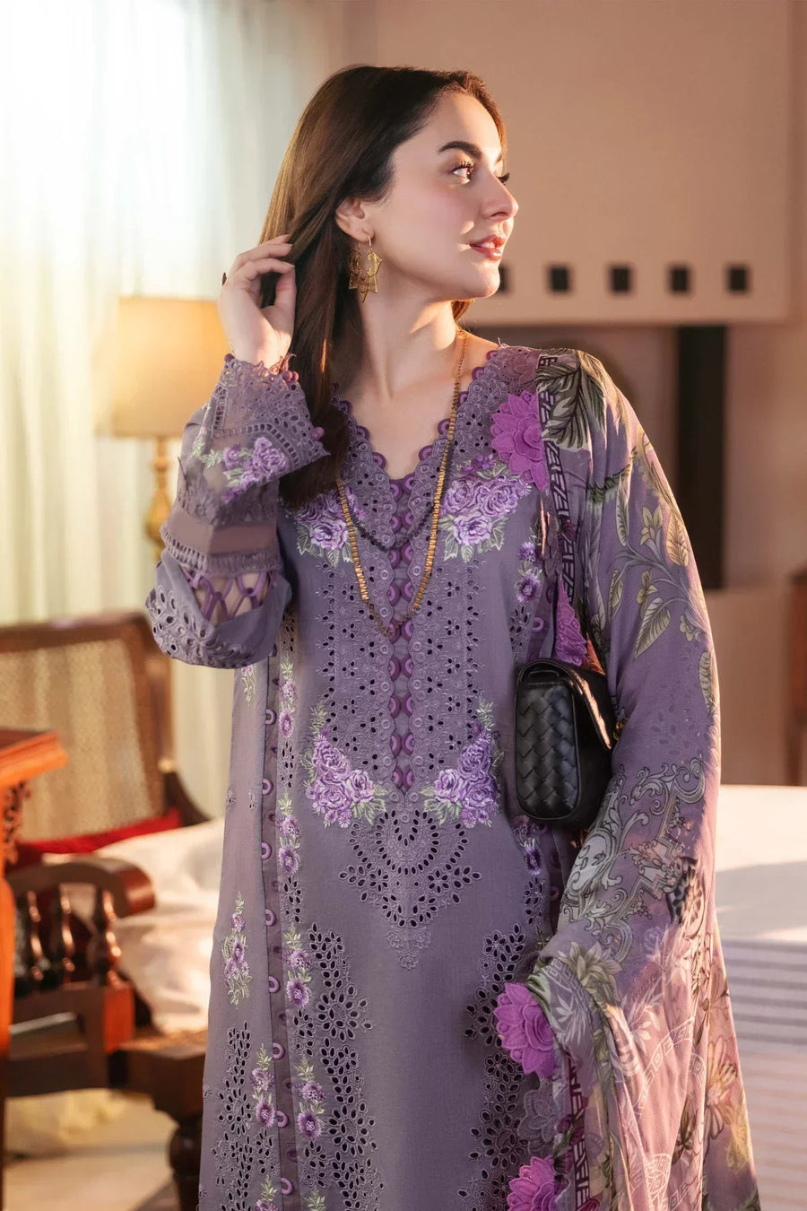 CoCo- Lawn 3 PC EMBROIDERY with swiss bana Dora voil Printed Duppata