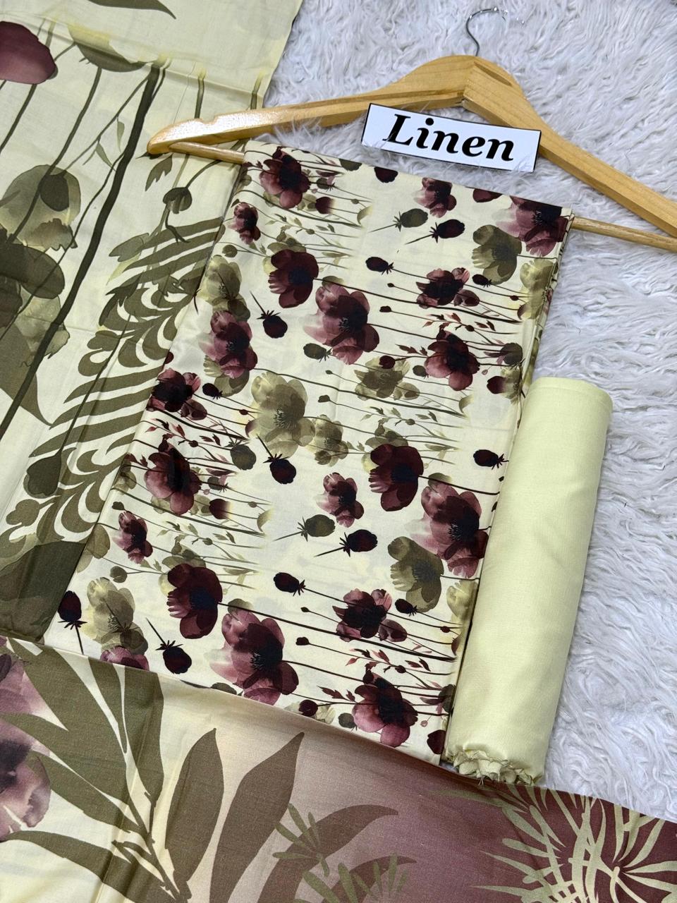 Linen Printed 3pc D-17