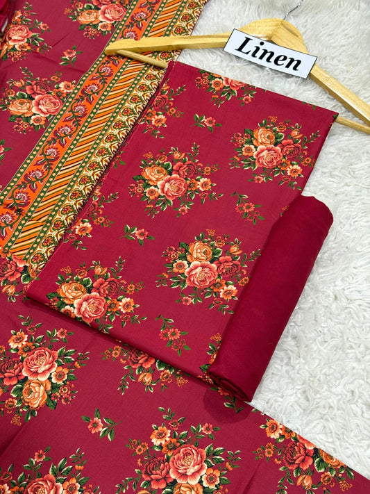 Linen Printed 3pc D-28