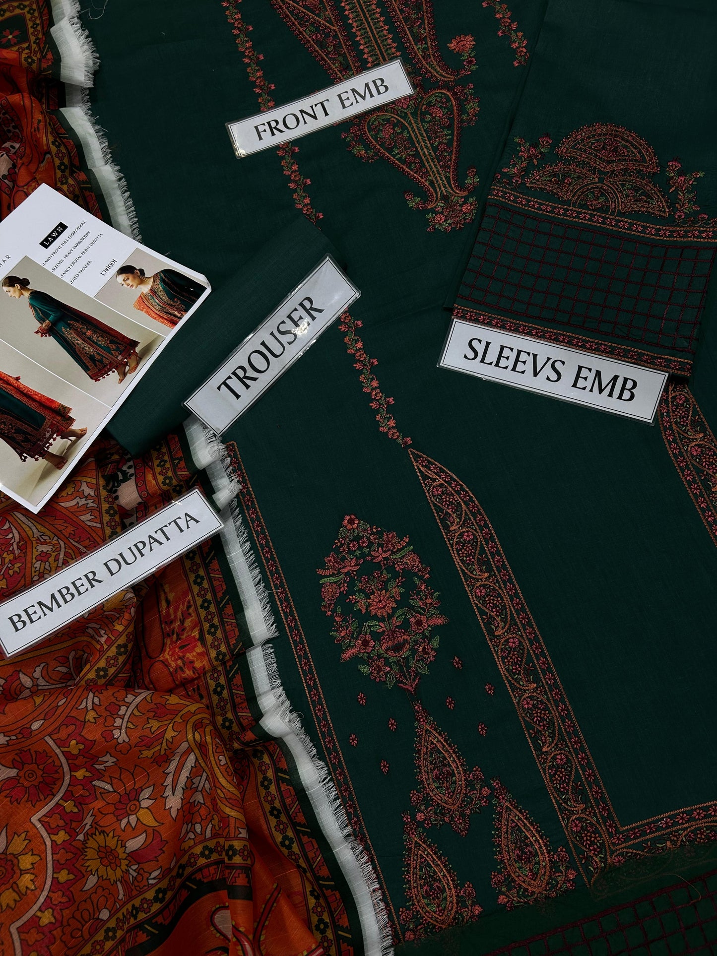 Hussain Rehar Heavy Embroidery with Fancy Digital print Duppata