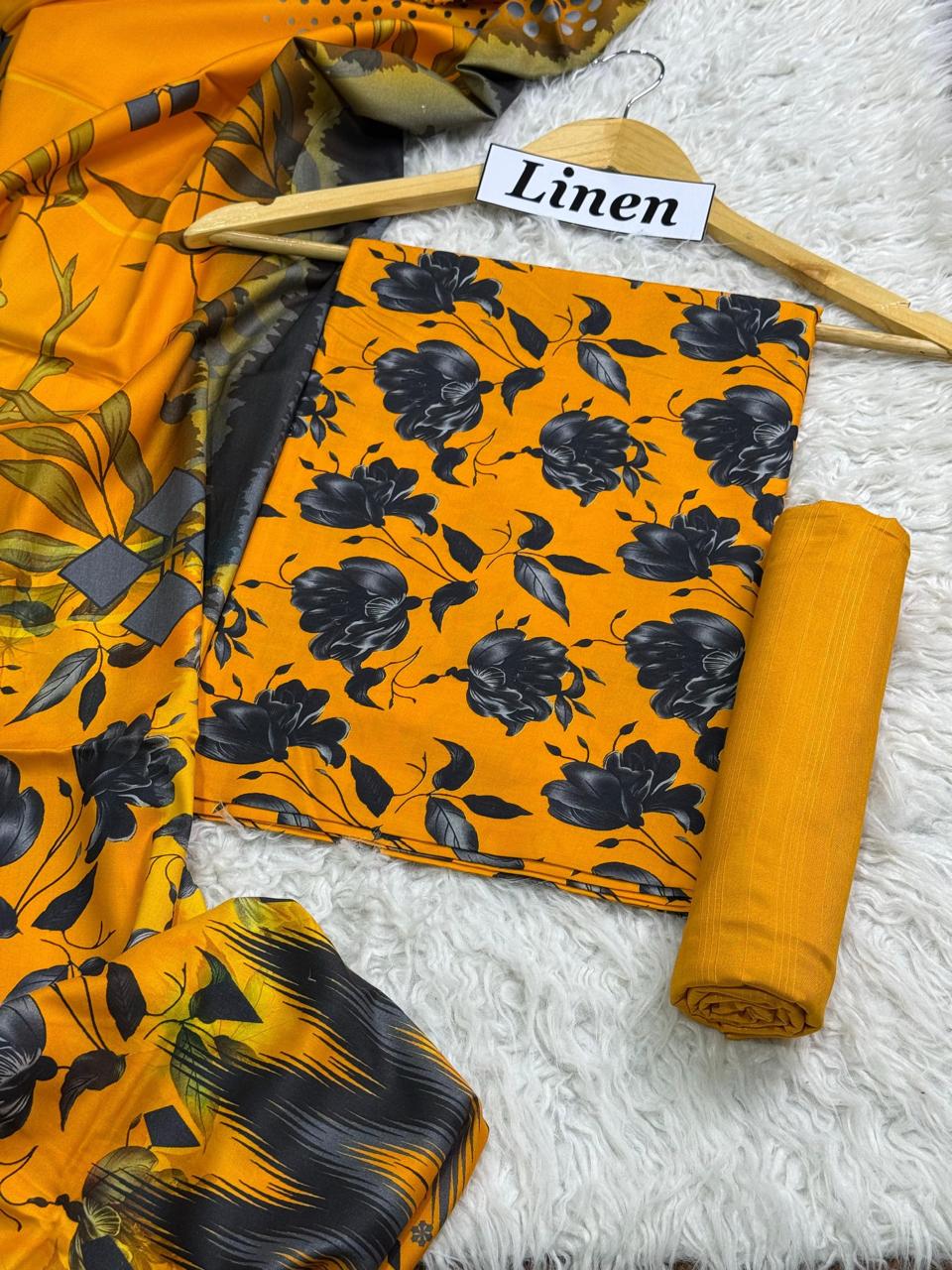 Linen Printed 3pc D-11