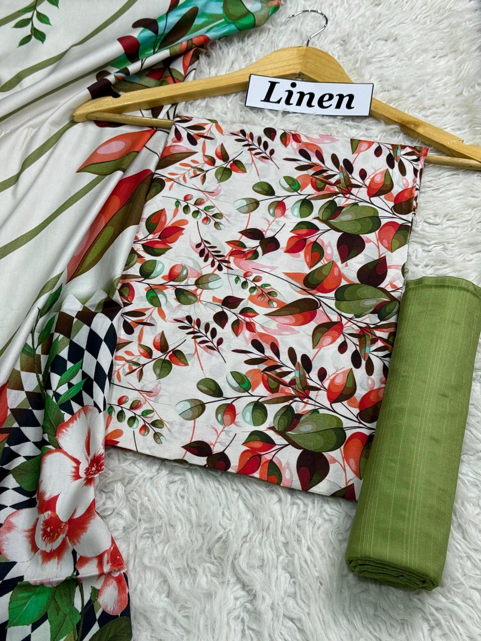 Linen Printed 3pc D-10