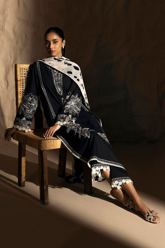 Sana Safinaz- Lawn 3 PC Embroidery with swiss bana Dora voil digital print Duppata