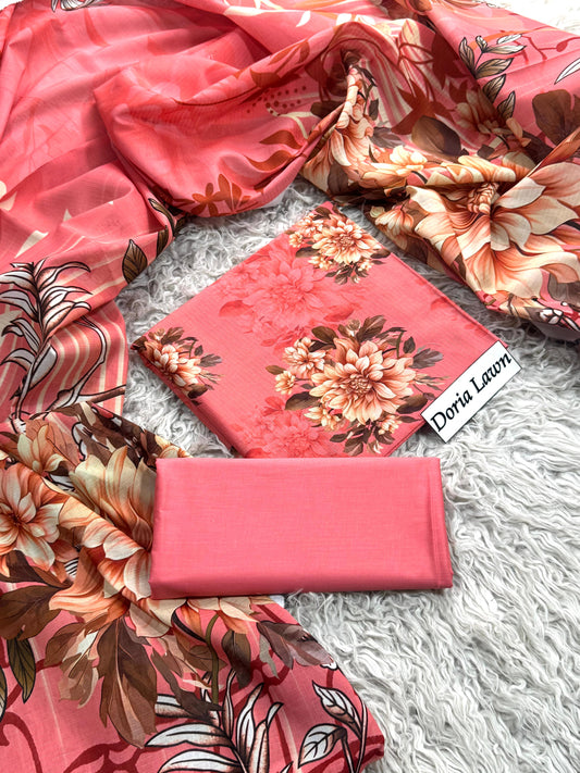 Al Karam Doria Lawn Digital print 3 PC