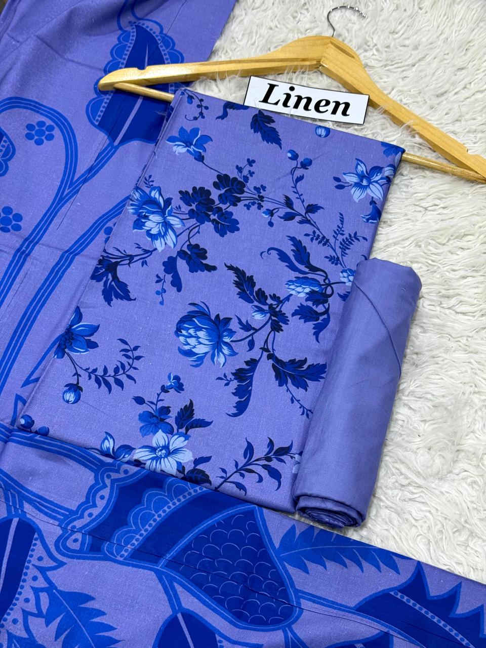 Linen Printed 3pc D-15