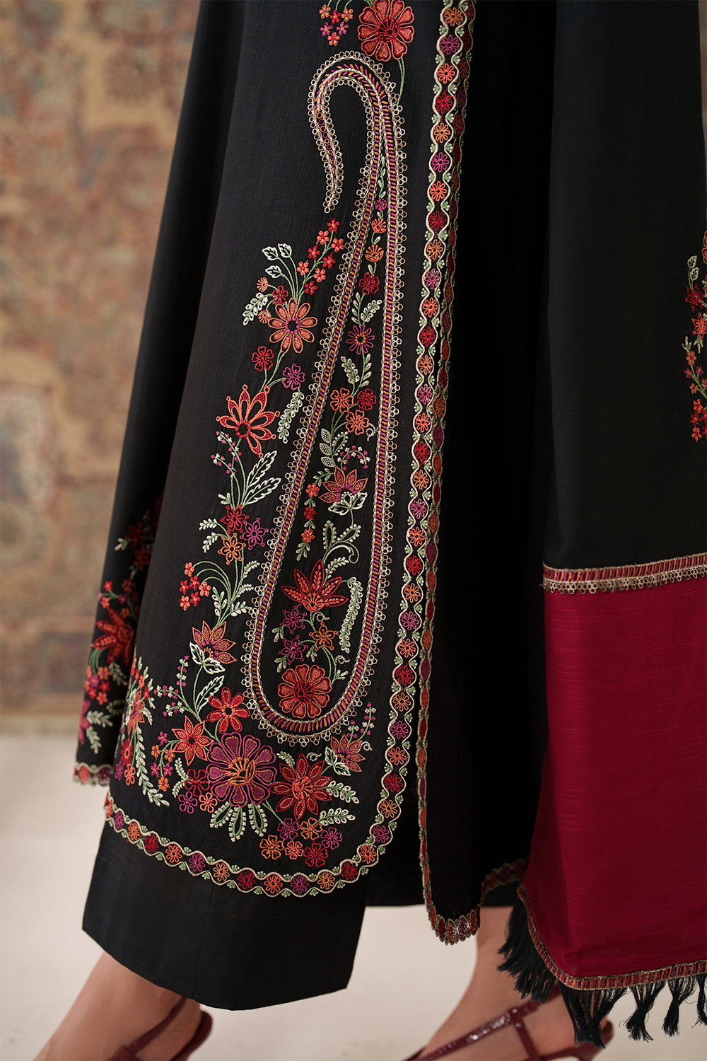 Baroque-Lawn 3 PC Embroidery with swiss bana Dora voil digital print Duppata