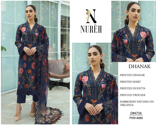 KHADDAR Digital Print 3pc WIDER With Patches