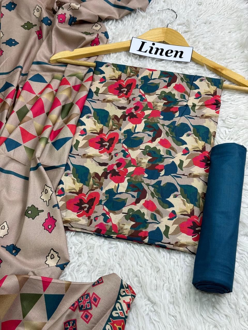 Linen Printed 3pc D-40